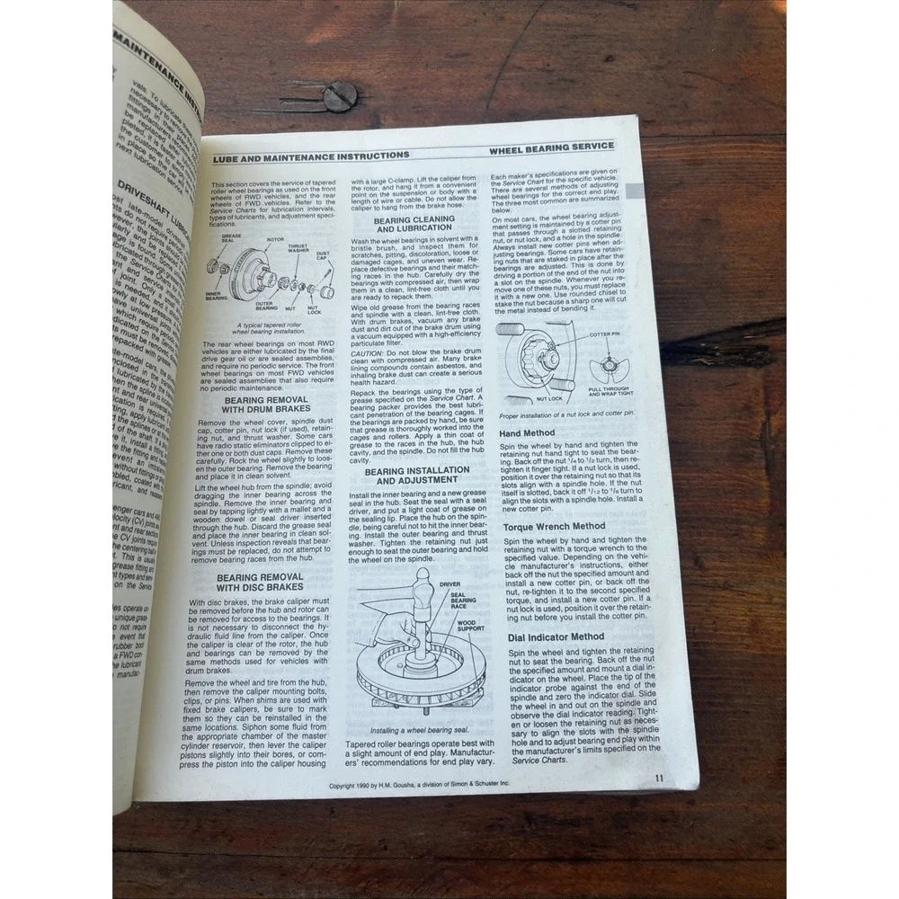 VTG 1990 Chek-Chart Car Care Guide Service Specs Chilton Manual